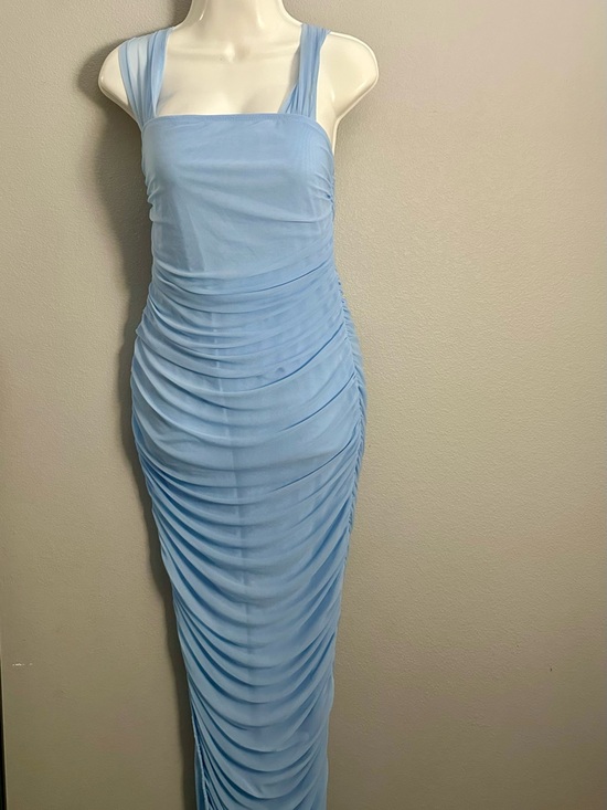 SHEIN Dresses & Skirts - SHEIN Light Blue Ruched Maxi Dress